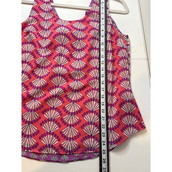 Kaari Blue Pink Shell Print Tank Top Size M Sleeveless Blouse - Picture 8 of 9